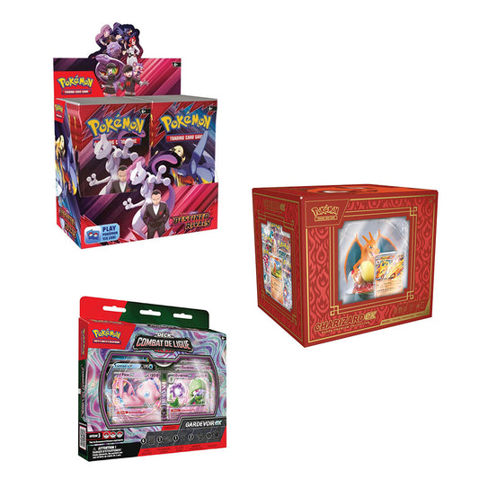 Bundle Display Pokémon EV10 Rivalités Destinées + SPC Dracaufeu + Deck Gardevoir-ex