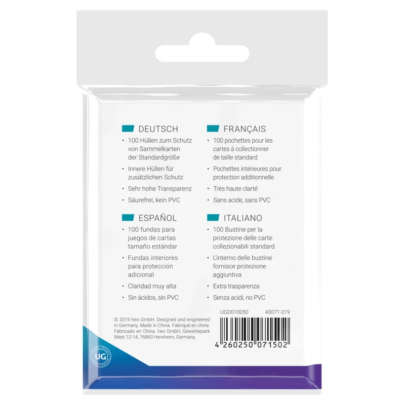 Ultimate Guard Precise - Fit Sleeves – 100 Pochettes Intérieures Standard - Shiny TCG