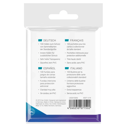 Ultimate Guard Precise - Fit Sleeves – 100 Pochettes Intérieures Standard - Shiny TCG